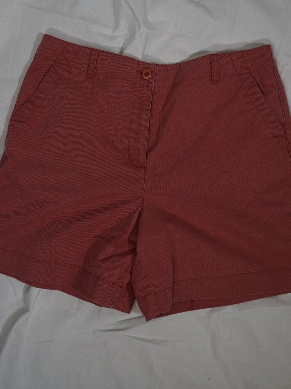 Talbots Petites Stretch Chino Shorts Size 14 Coral Cotton Preppy Summer Classic